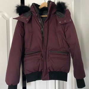 Mackage Bomber Dark Red Color, size 38. As new, worn one winter